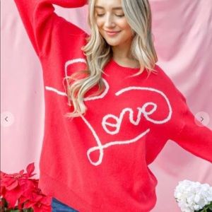 ANDTHEWHY Size S/M “Love” Sweater